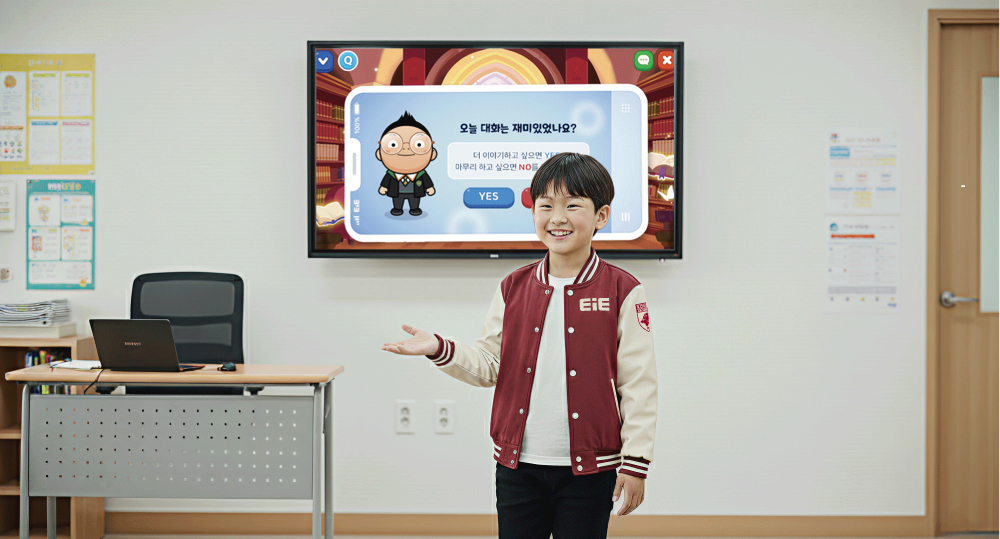 헤드폰을 끼고 학습하는 아이